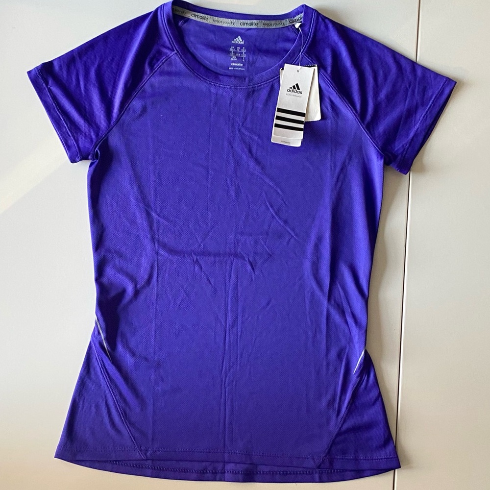 NWT Adidas Purple Climalite T-Shirt